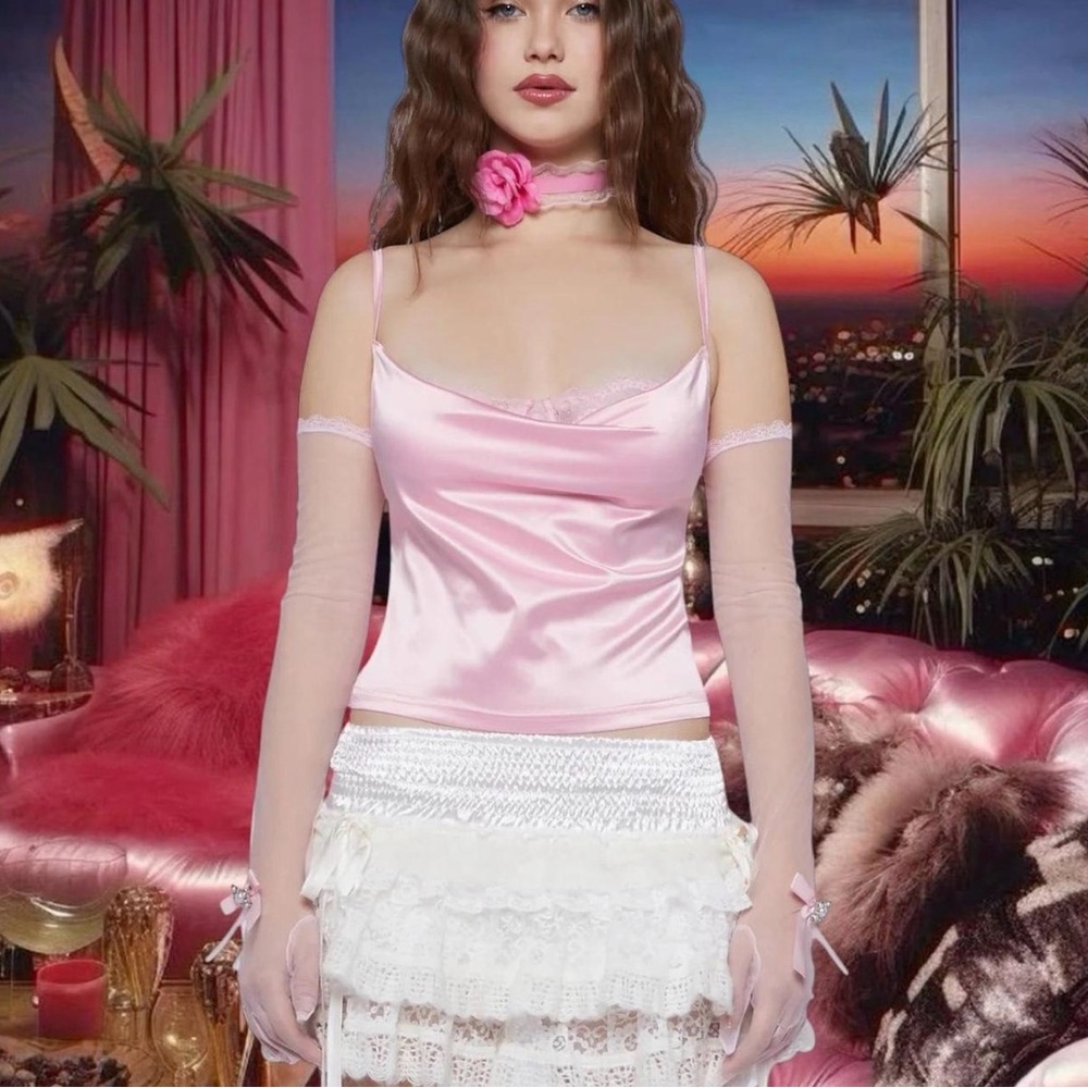 🩷DOLLSKILL SUGAR THRILLZ EVERLASTING PASSION SATIN TOP🩷
